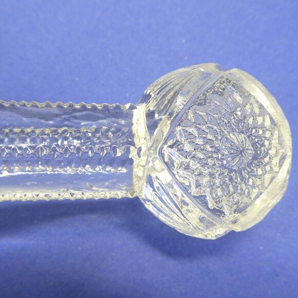 Knife Rest Clear Pressed Glass Antique Victorian Barbell - Picture 3 of 9